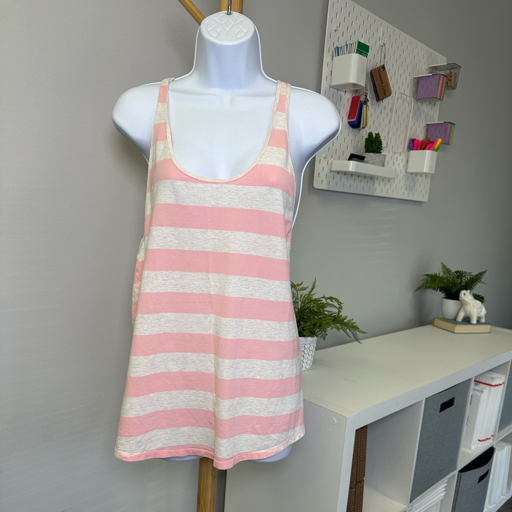 LULULEMON ATHLETICA STRIPED Heathered Racerback Yoga Work Out Tank Top sz 12 US - Picture 2 of 4